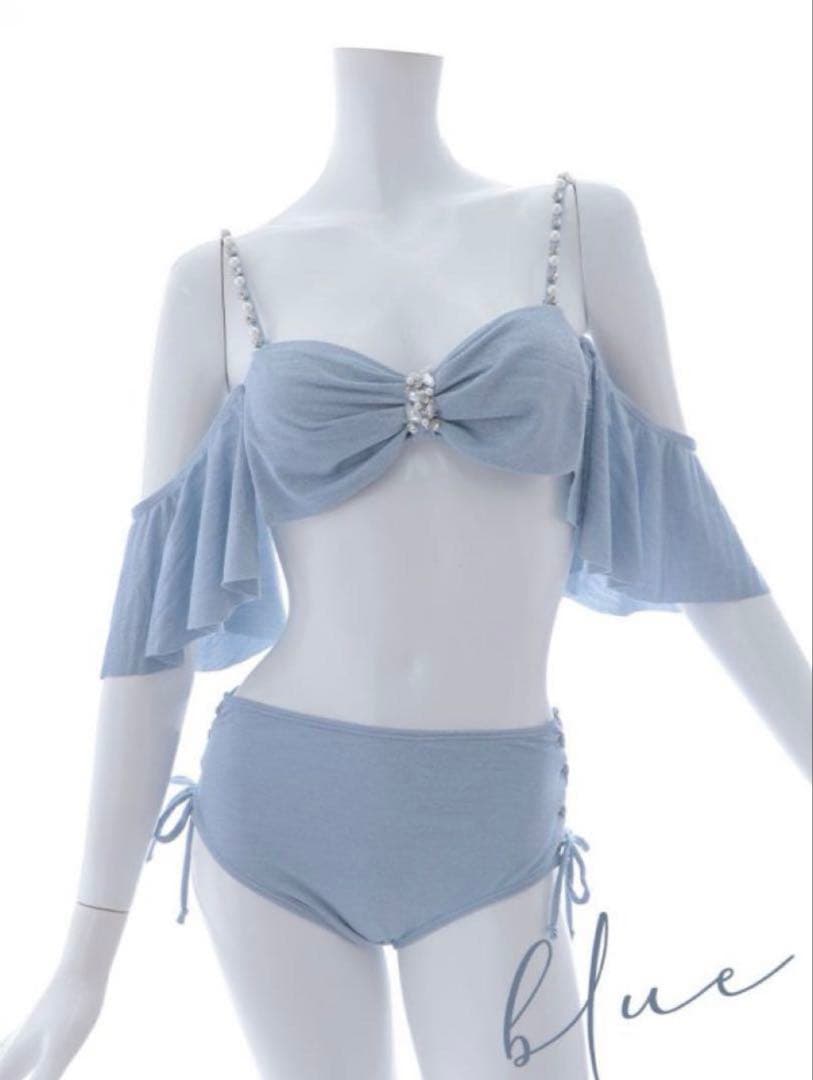 sugar ハイウエストビッグラメリボン&ビジューキャミソールビキニ