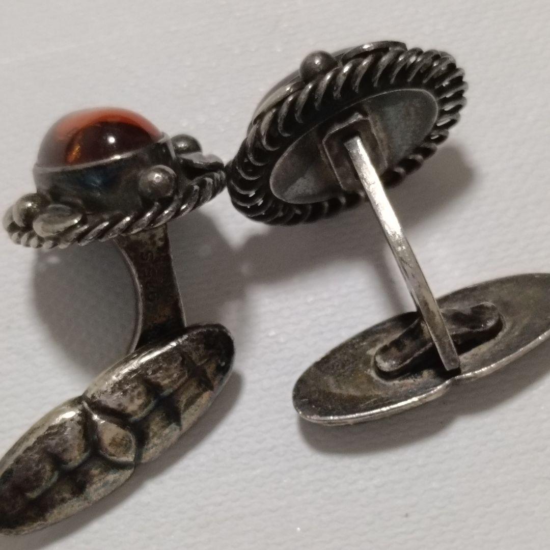 【正規品】ジョージジェンセン ♯17 アンバー（琥珀）シルバー925 カフス