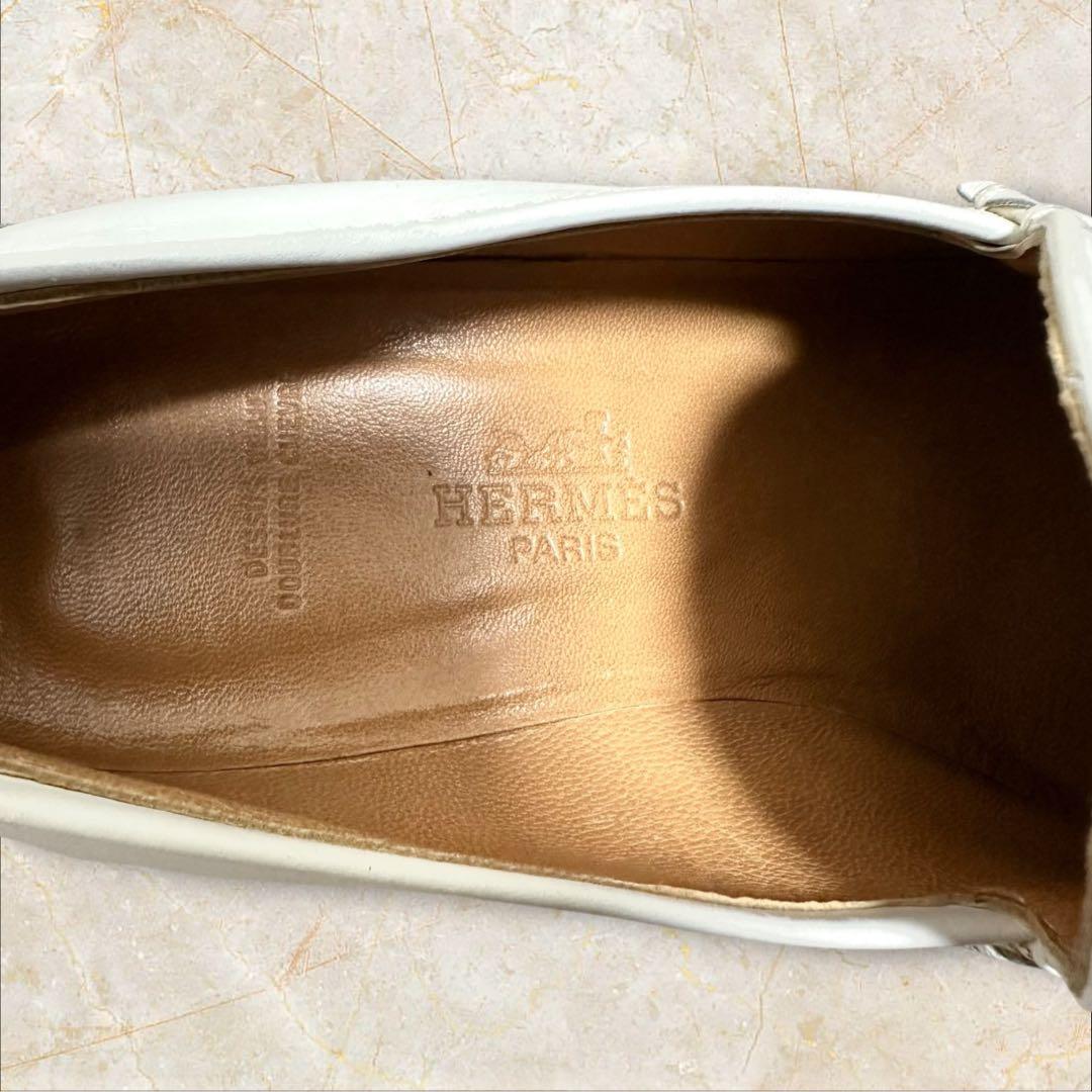 エルメス モカシンパリ ローファー ヒール 37 24cm