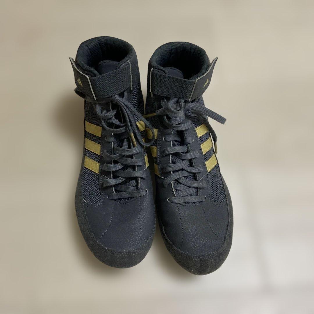 adidas レスリングシューズ 黒/金 ハイカット