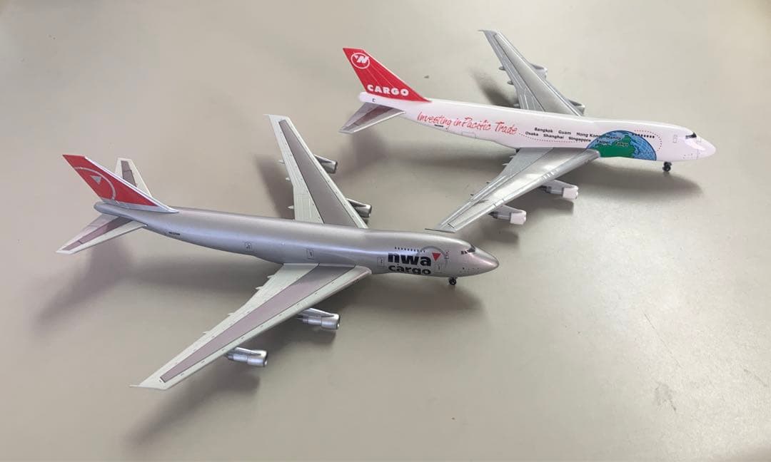 nwa northwest airlines 747-200F 2機セット