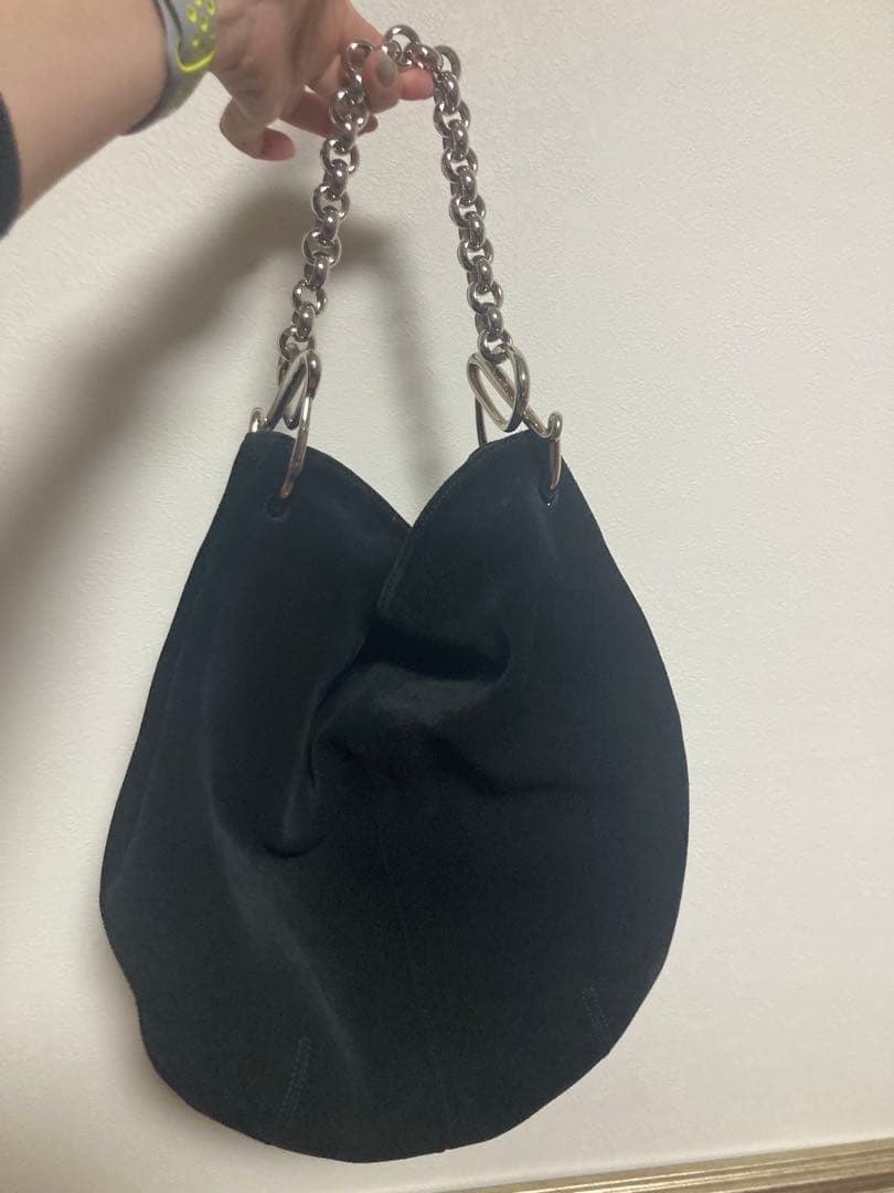LOEWE 黒 スエード ハンドバッグ