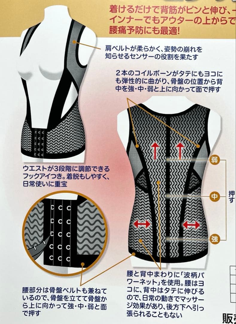姿勢矯正下着【バックシャン】　男女兼用