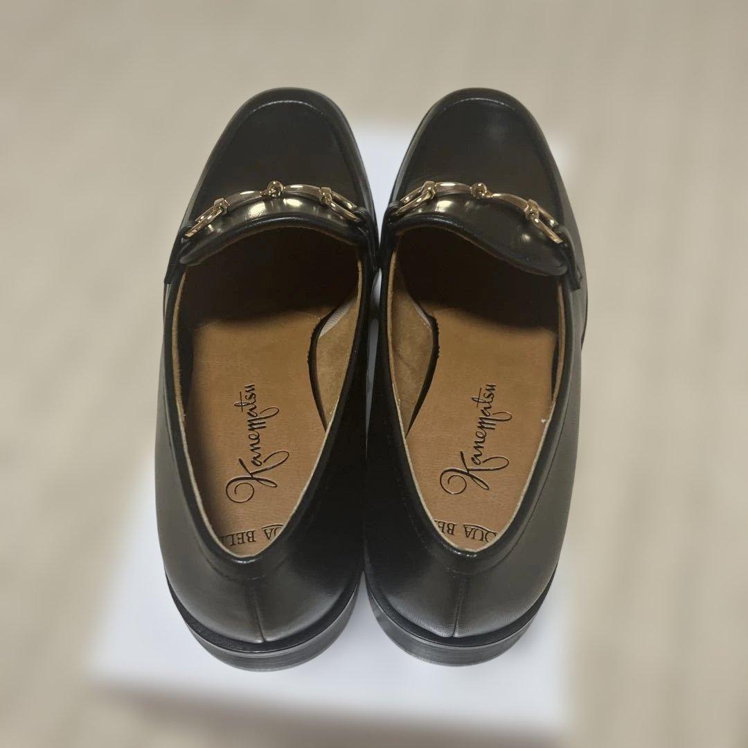 新品未使用品！銀座カネマツ　アクアベル　黒ローファー　24.5