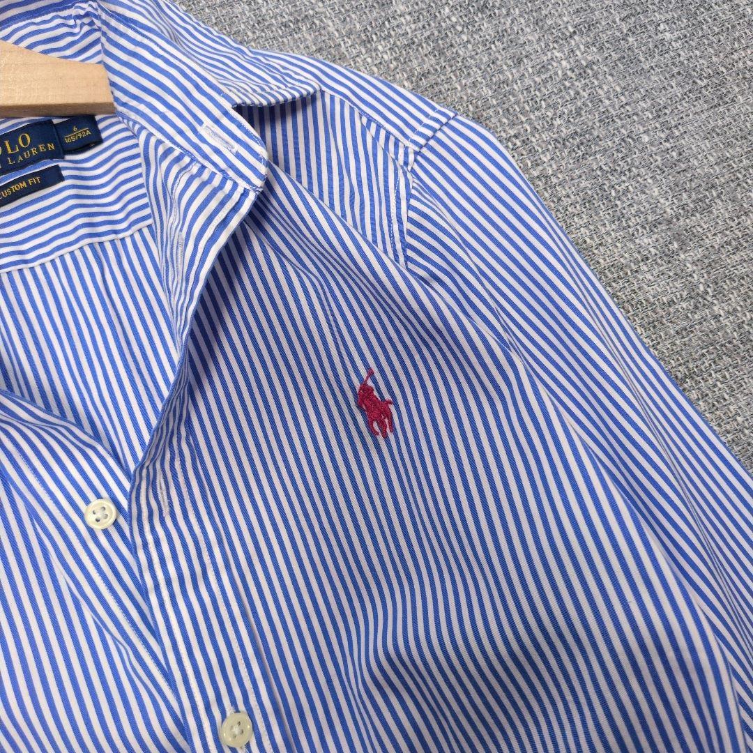 ラルフローレン　国内正規品　美シルエット　ポニー刺繡　ストライプシャツ