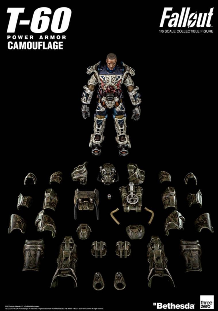 Threezero フォールアウト T-60 迷彩 パワーアーマー フィギュア
