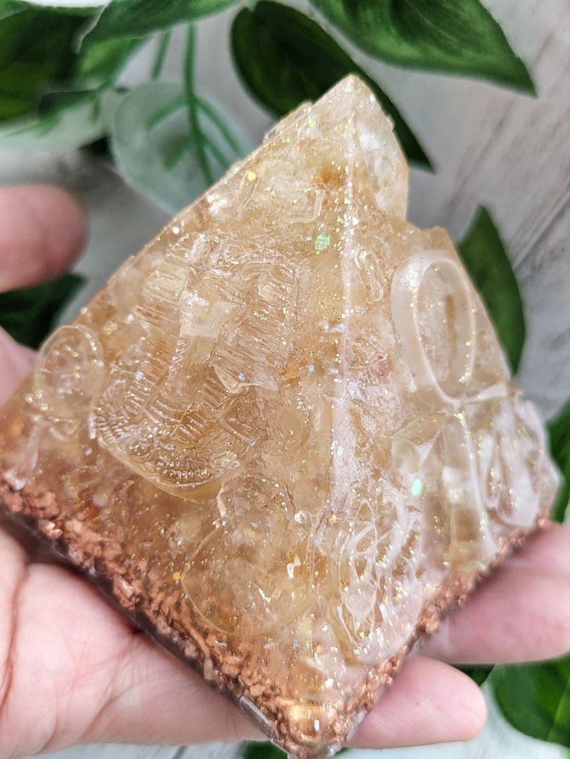 【睦月】シトリンのビリケンさん形オルゴナイト☆他２点