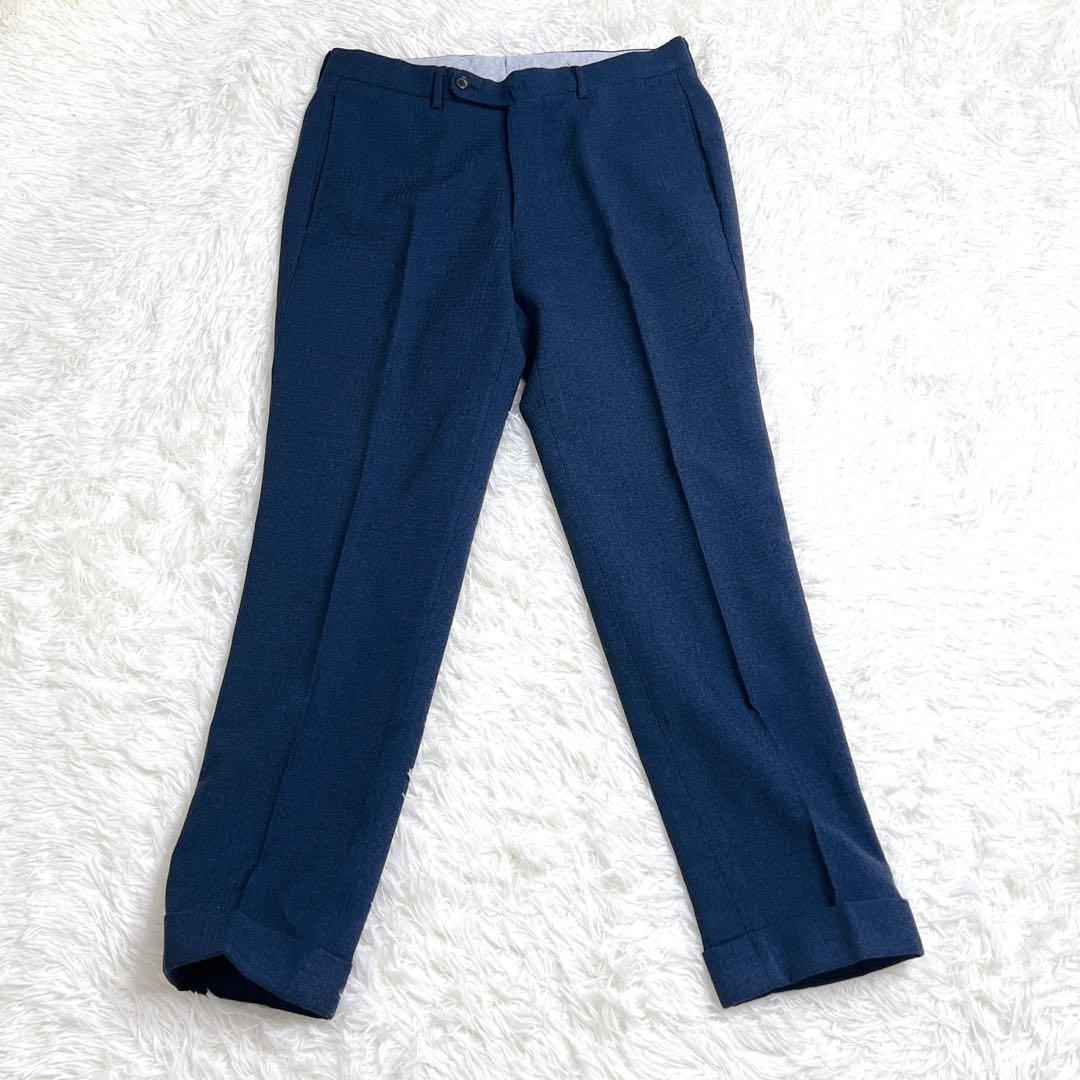 BEAMS F スーツ　セットアップ　ネイビー　日本製　ウール100%