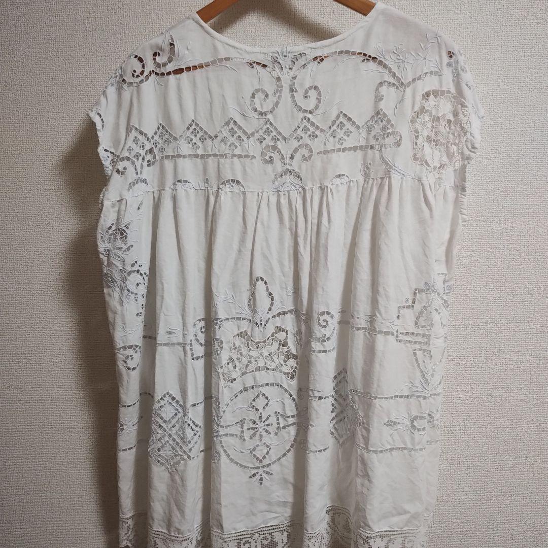 ✽3連休に向けての大特価✽　フランスアンティーク　カットワークリネンのチュニック