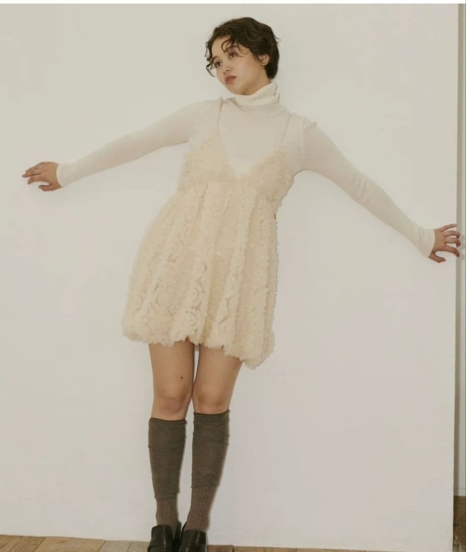 Notreemor tulle mini dress アイボリー