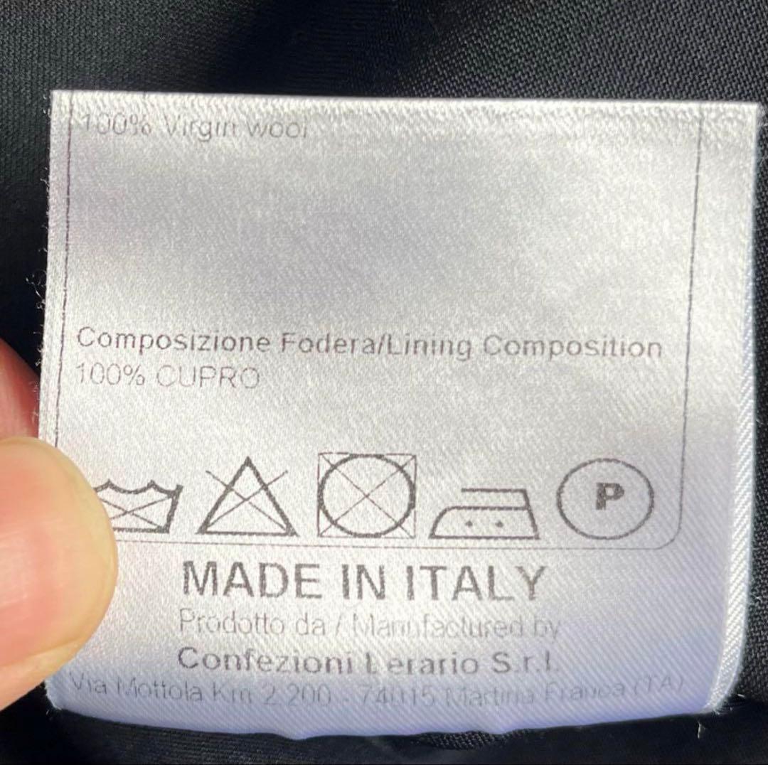 <美品>TAGLIATORE 新ロゴ reflect ネイビー ウールスーツ48