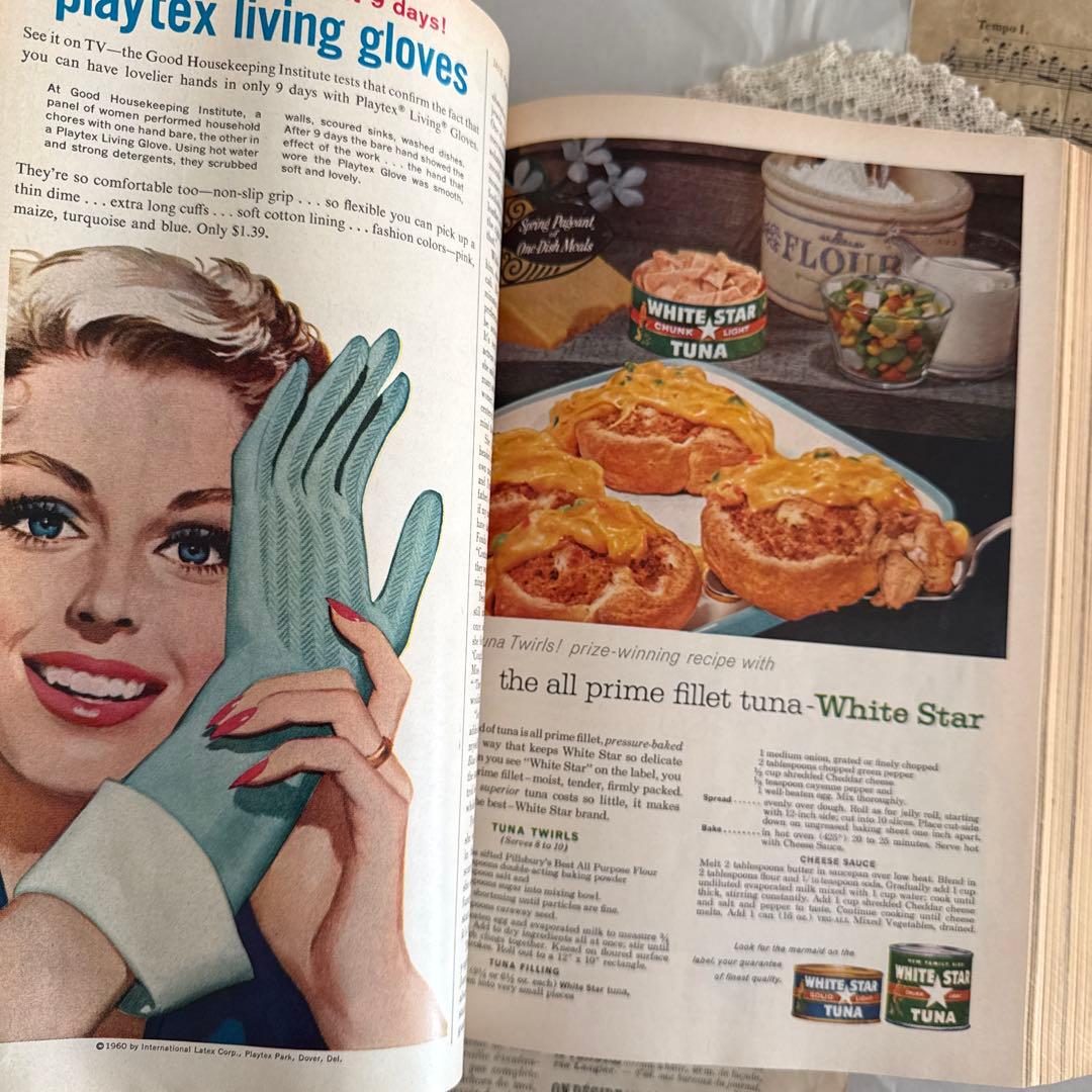 大容量❗️1960年ビンテージ可愛い雑誌　洋書　古書ジャンクジャーナル素材　広告