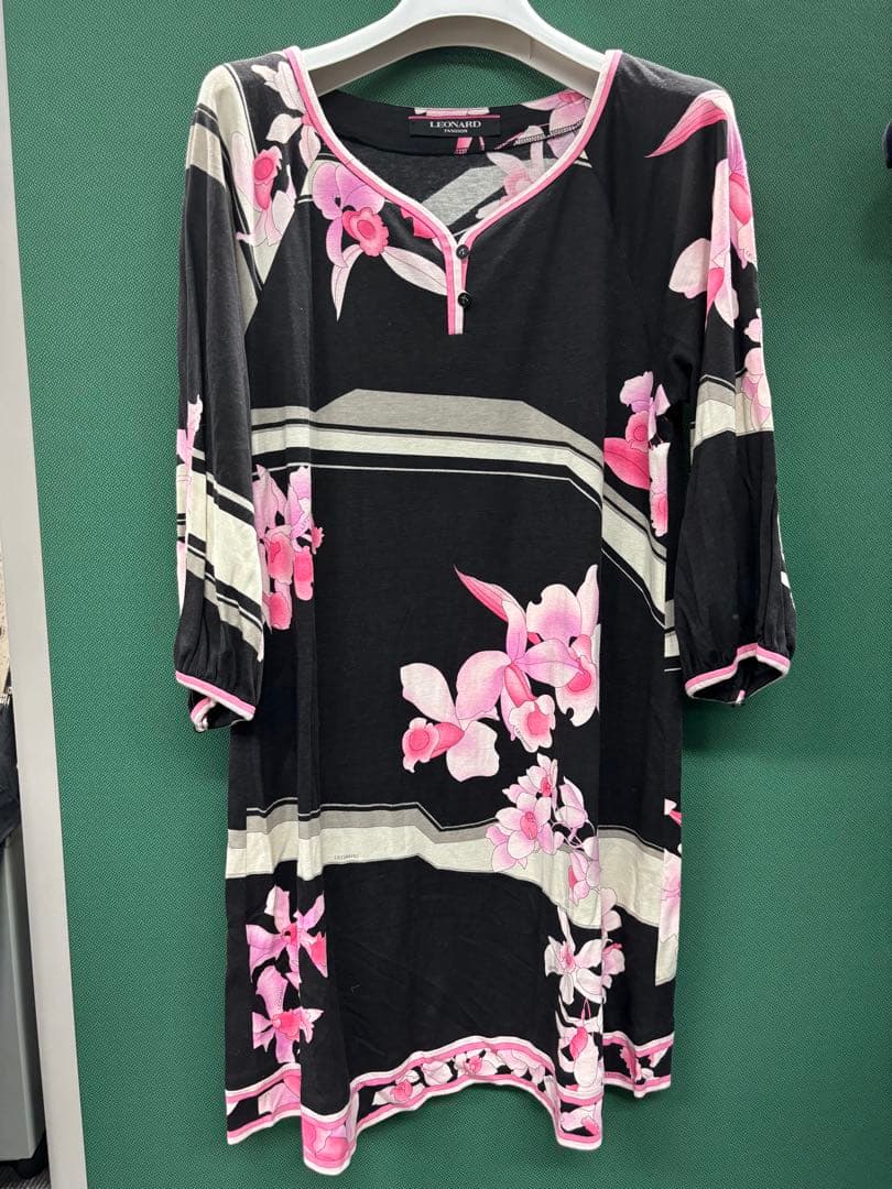 LEONARD 花柄 七分袖ワンピース