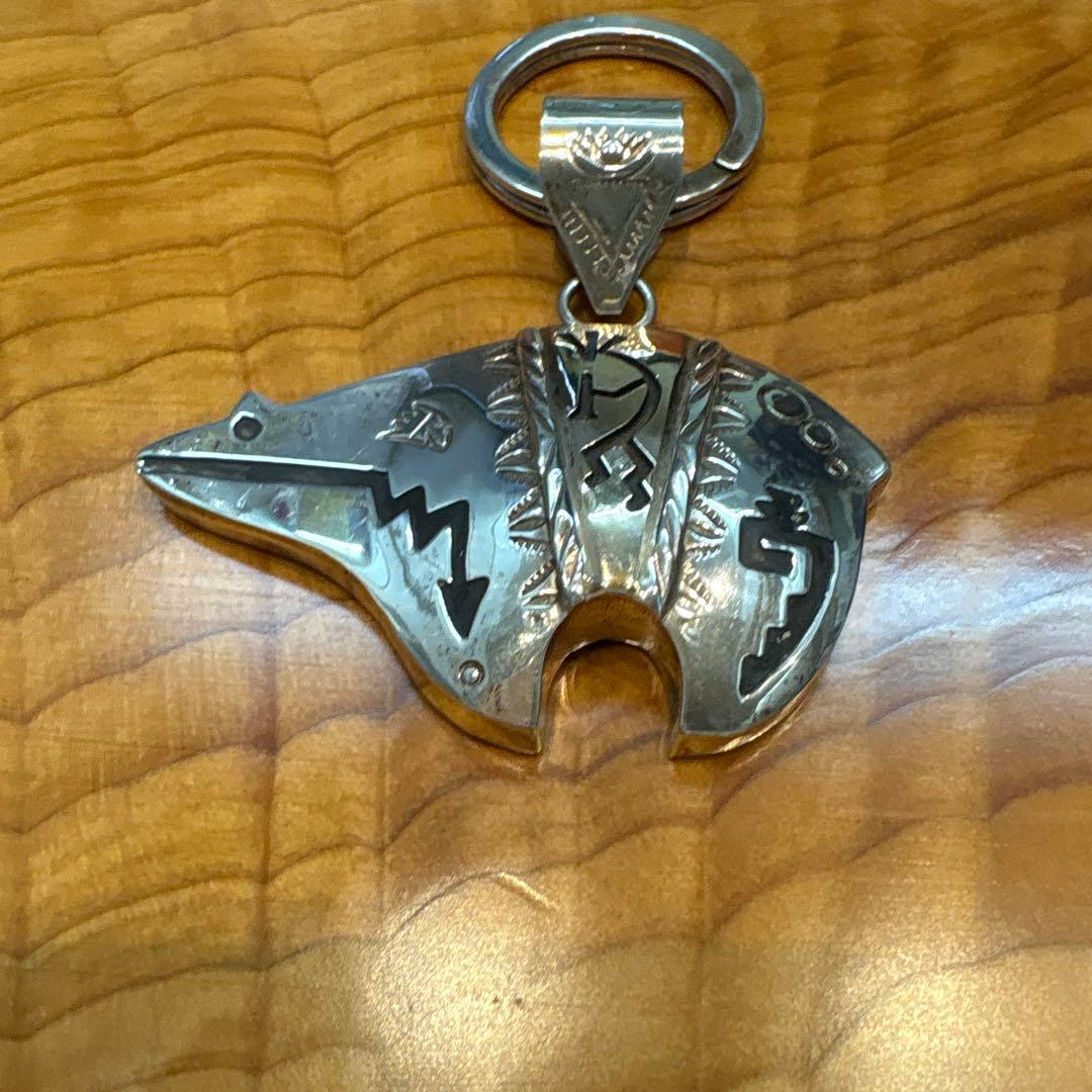 インディアンジュエリー　シルバー+12K　キーホルダー　お守り　貴重品