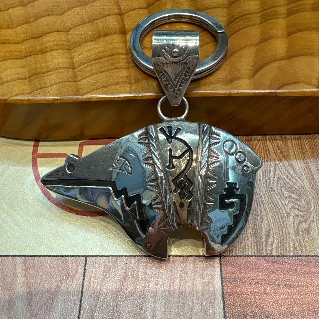 インディアンジュエリー　シルバー+12K　キーホルダー　お守り　貴重品