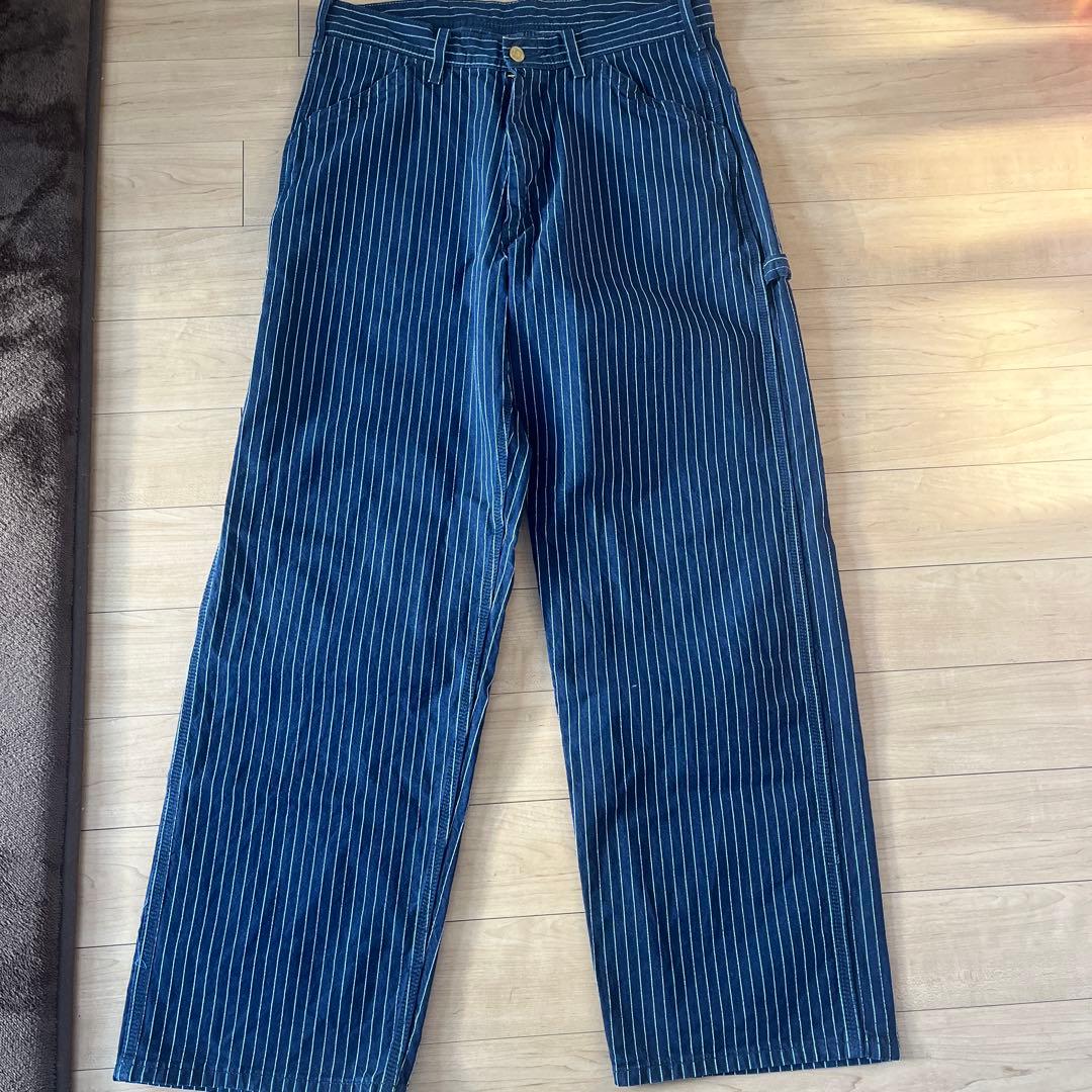 こうじLee イージーペインターパンツ　リー　ストライプ　サイズL