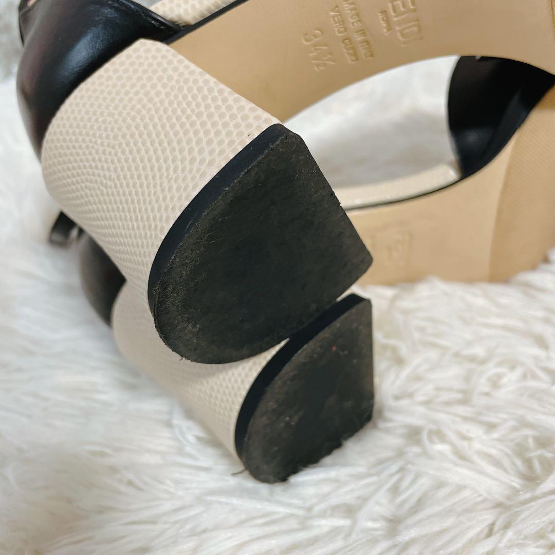 【極美品】FENDIフェンディ　アンクルストラップ　チャンキーヒール　ミュール