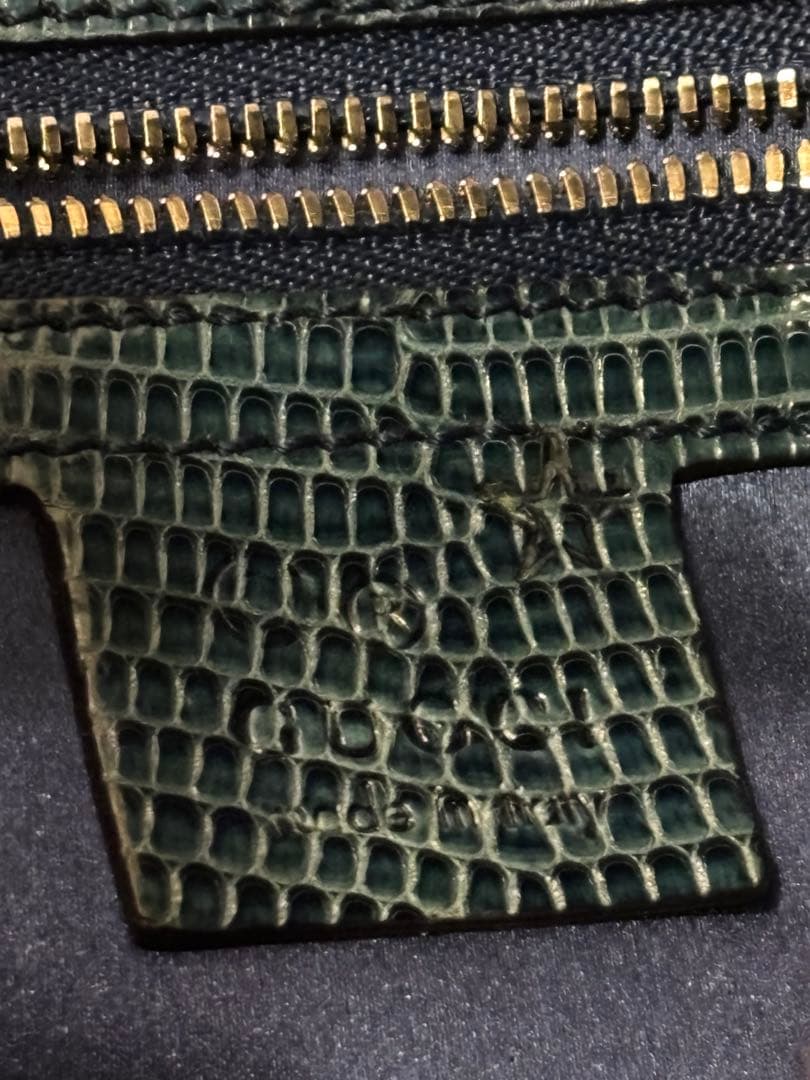 GUCCI グッチ グラム リザードスキン ブルー スパンコール バッグ