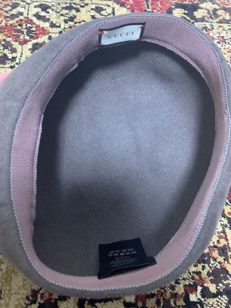 【GUCCI】GUCCI グレー ベレー帽　グッチ　帽子