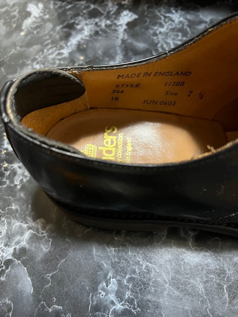 【美品】サンダース 1128Bミリタリーダービーシューズ BLACK 7H