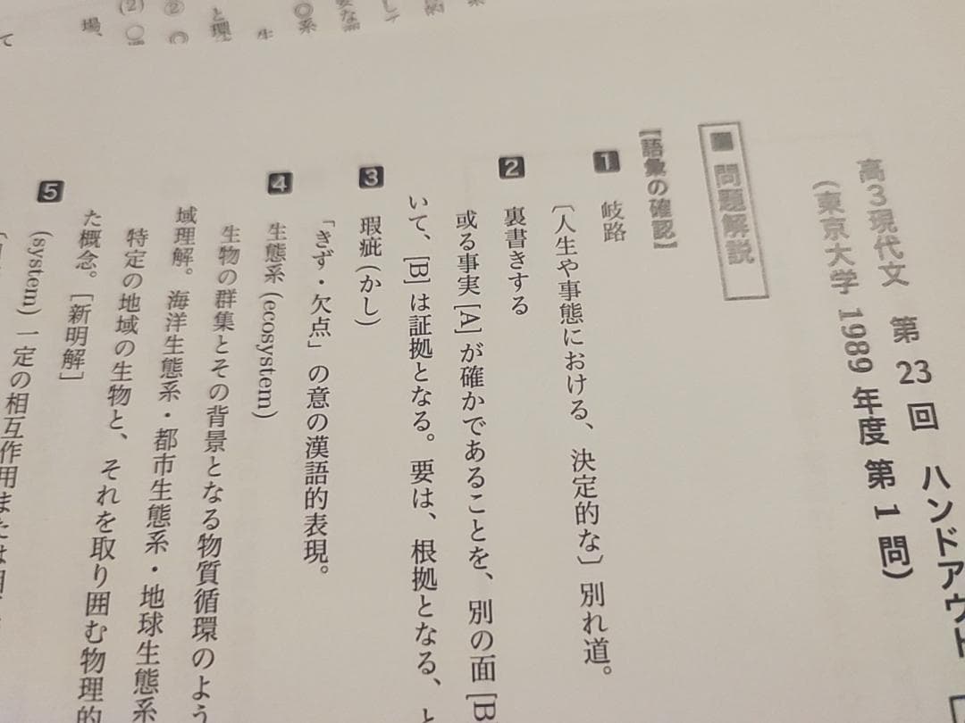 鉄緑会の24年高3現代文ハンドアウト現代文の要点フルセット　駿台　河合塾