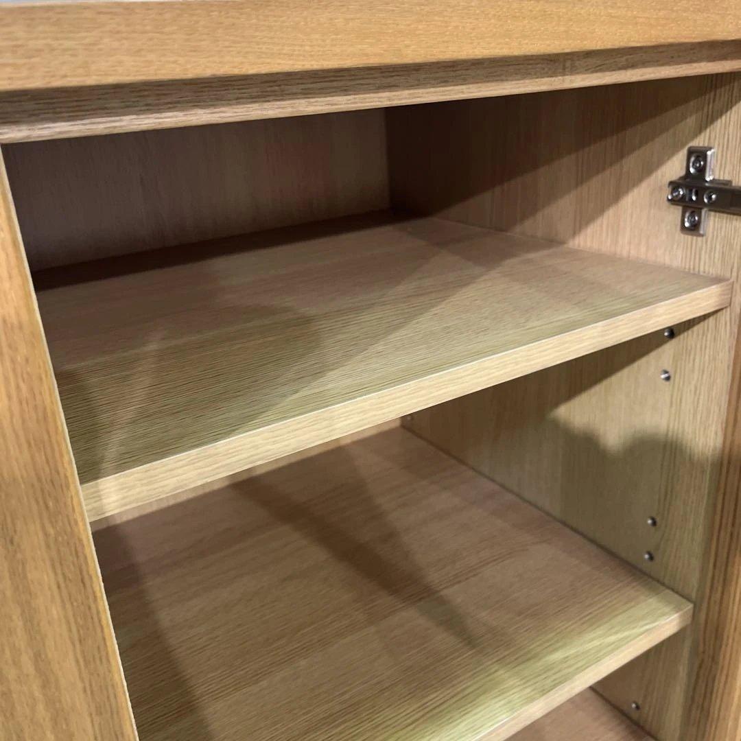 【無印良品】ガラスキャビネット◆３枚扉◇オーク材◆廃盤品