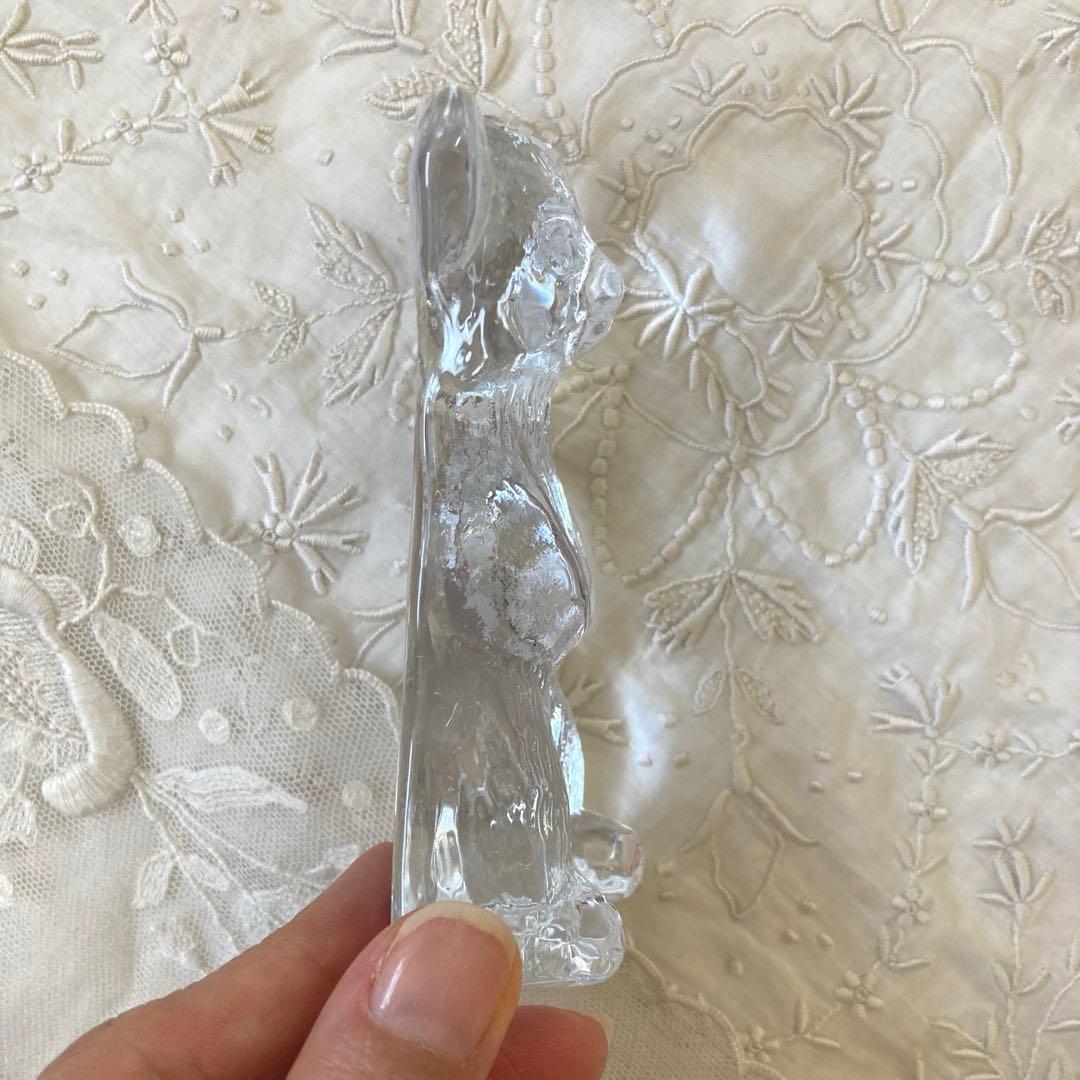 北欧ヴィンテージ　エダクリスタル社　クマさんのガラスオブジェ　　ペーパーウェイト