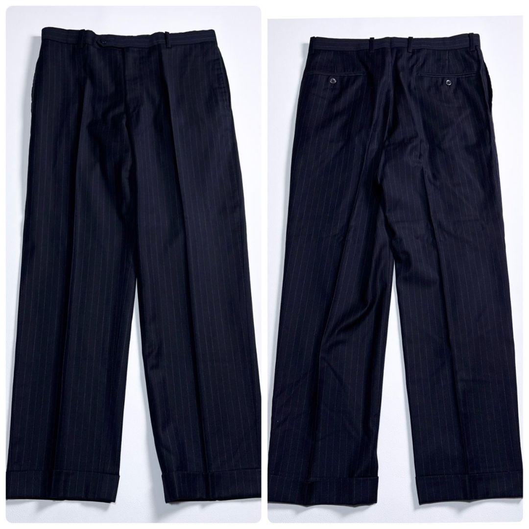 美品 ロロピアーナ スーツ セットアップ M ネイビー ストライプ シップス