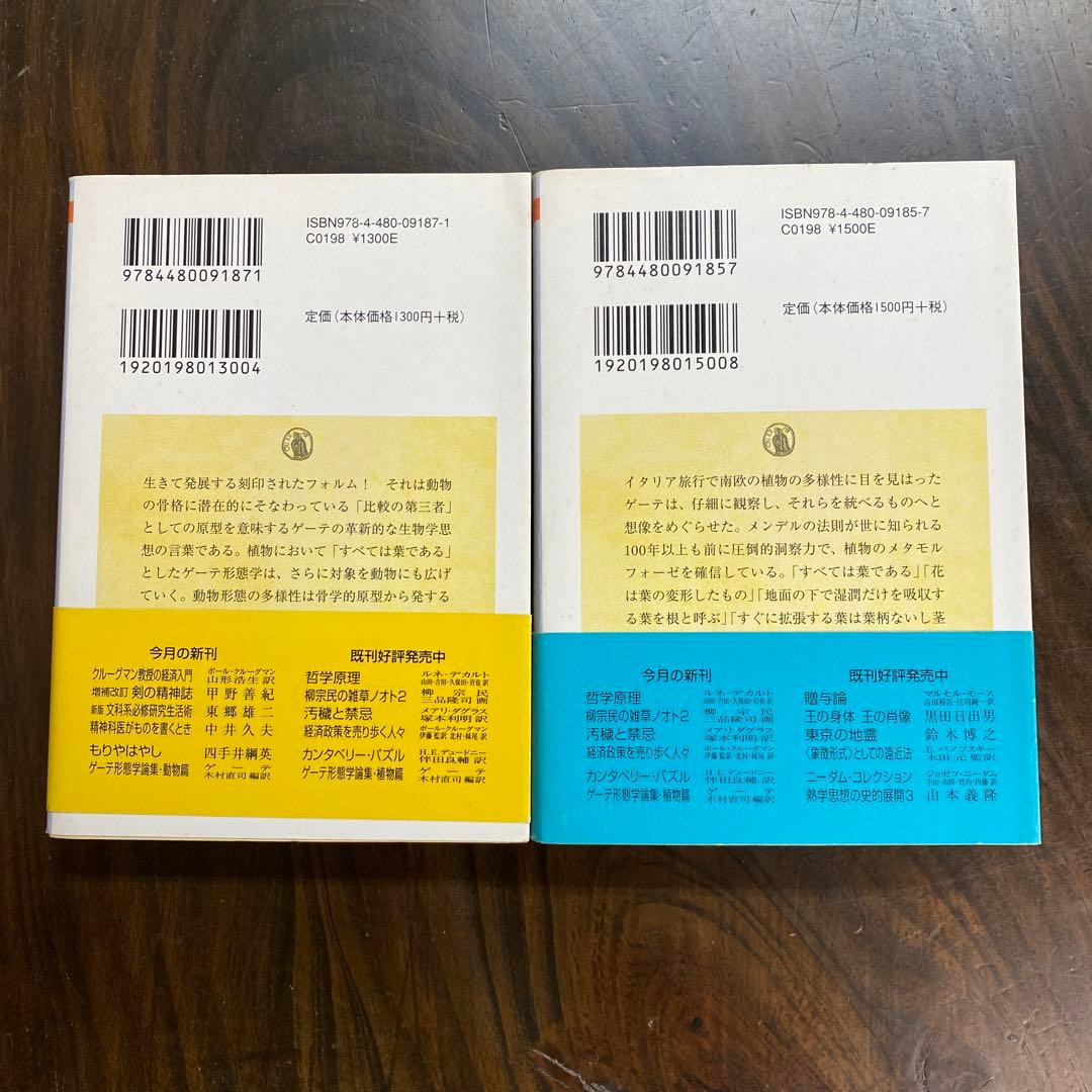 ゲーテ形態学論集 植物篇・動物編2冊セット