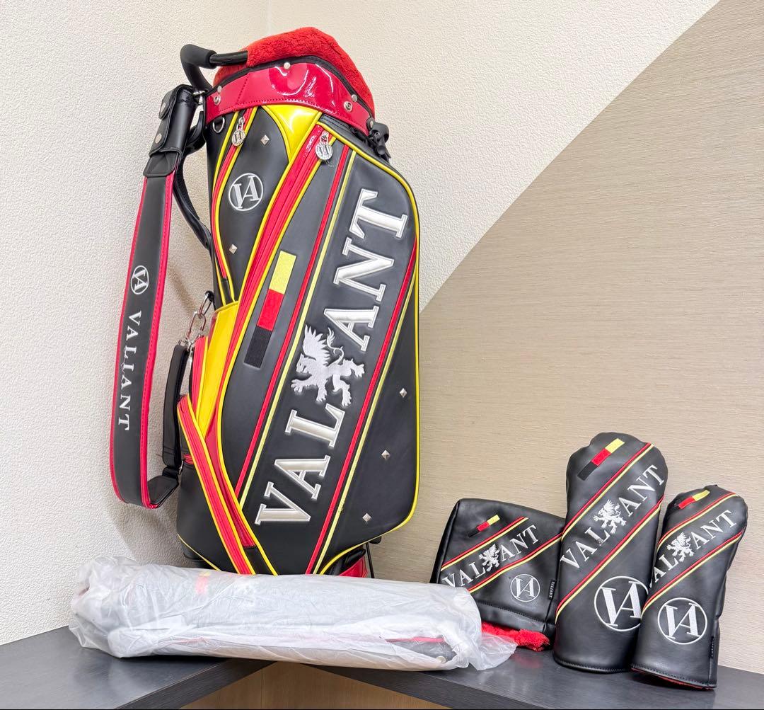 VALIANT スタンド式ゴルフバッグ 黒/赤/黄