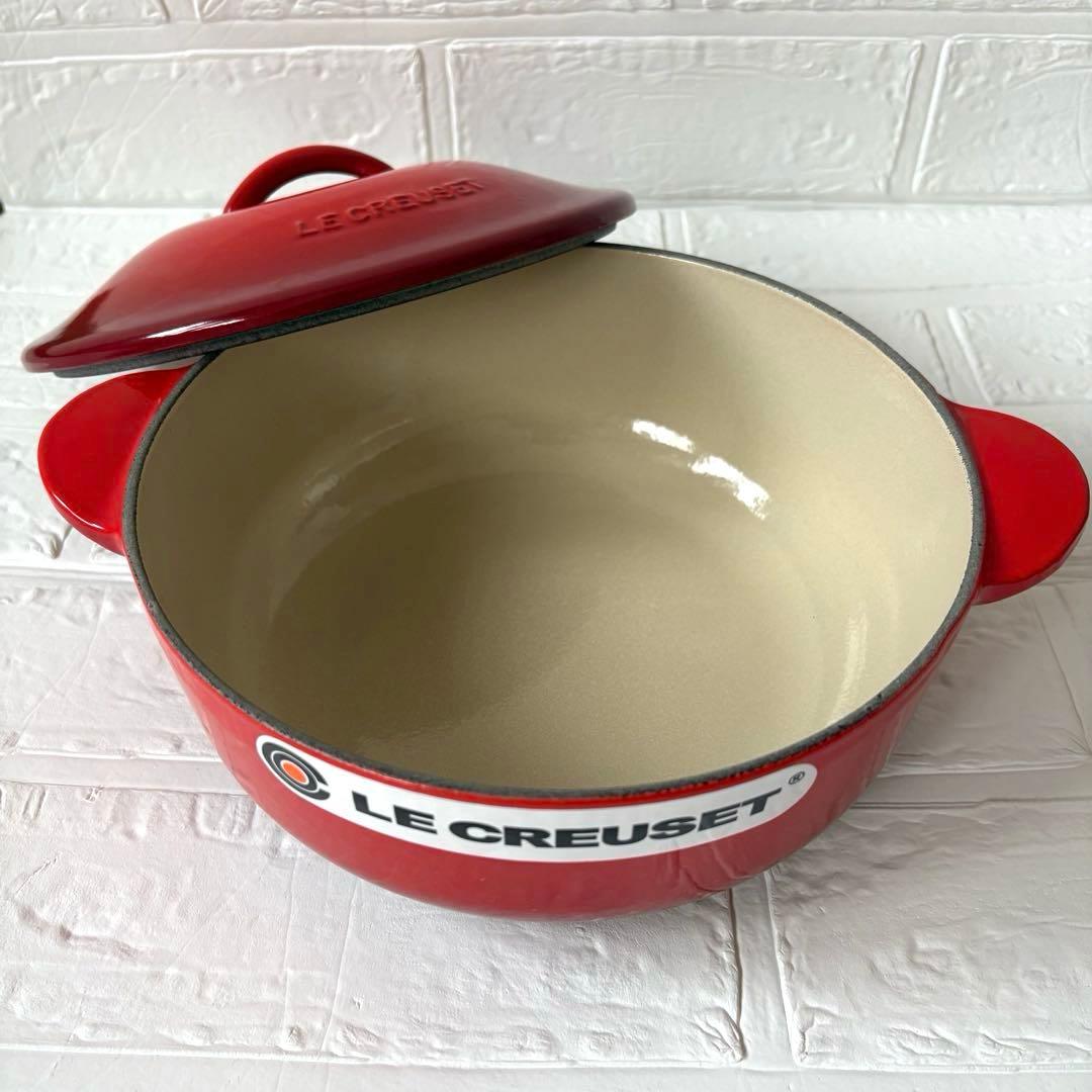 ル・クルーゼ レギュミエ 19cm ホーロー鍋 廃盤復刻品 チェリーレッド
