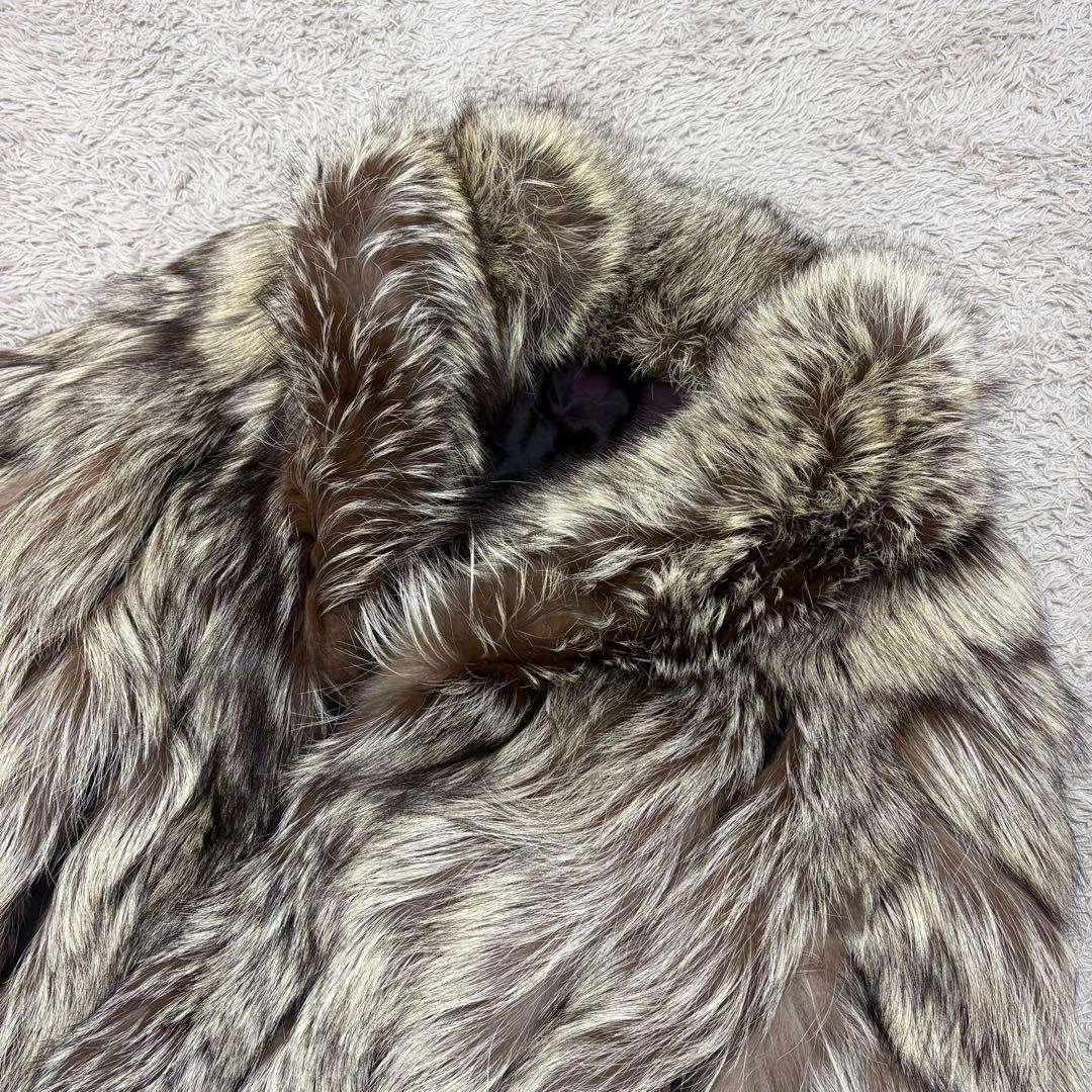 ✨高級✨ サガフォックス 毛皮コート シルバーフォックス 金サガ リアルファー