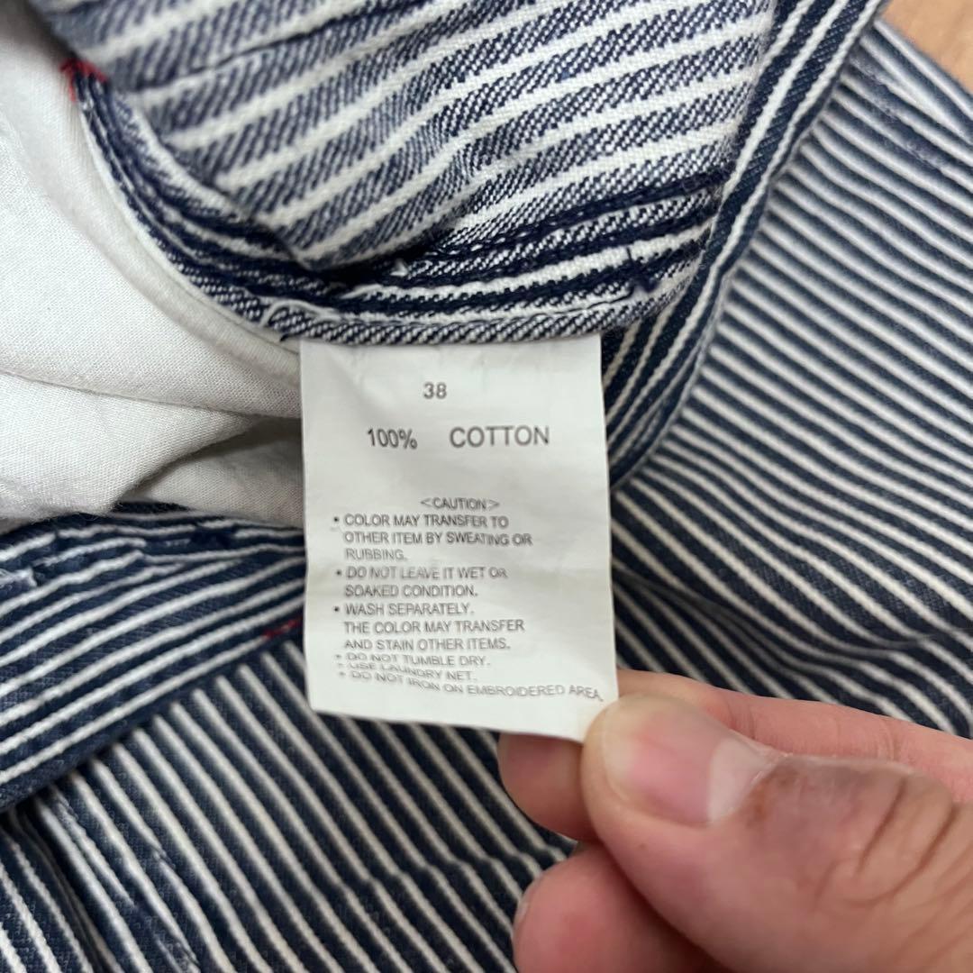 希少　STUSSY ヒッコリー柄　ペインターパンツ　ダブルニー　38インチ