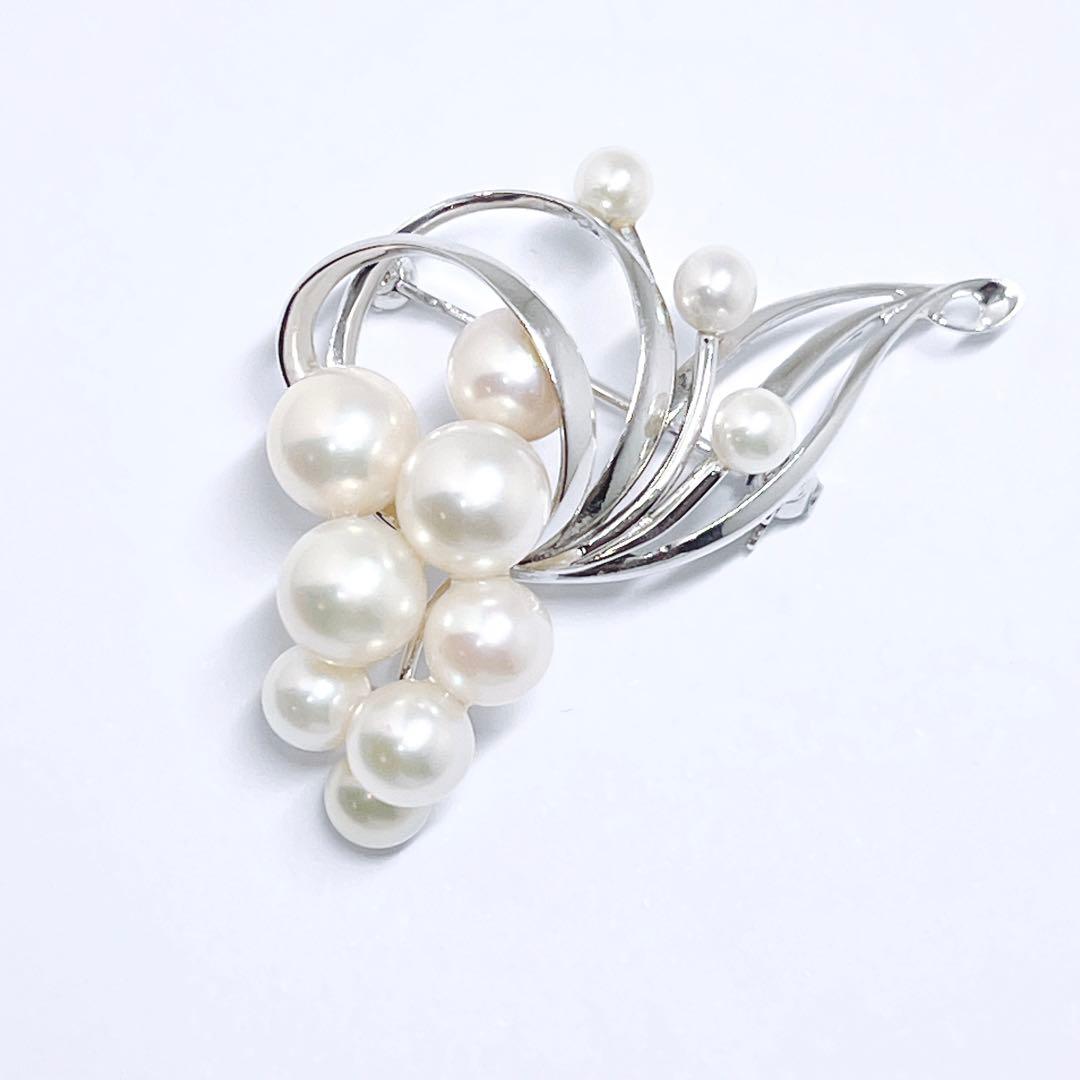 MIKIMOTO ミキモト パール　ブローチ　コサージュ　フラワー　シルバー