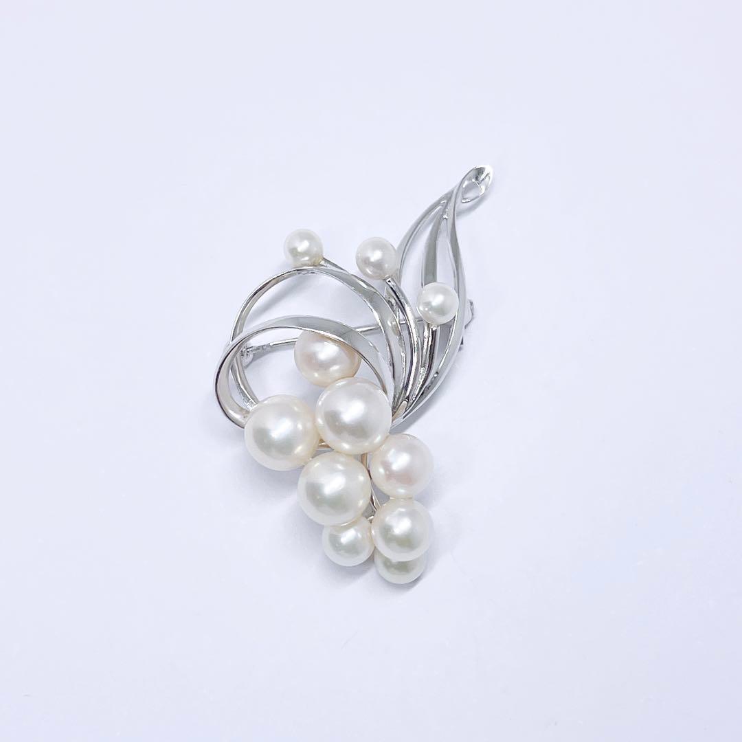 MIKIMOTO ミキモト パール　ブローチ　コサージュ　フラワー　シルバー