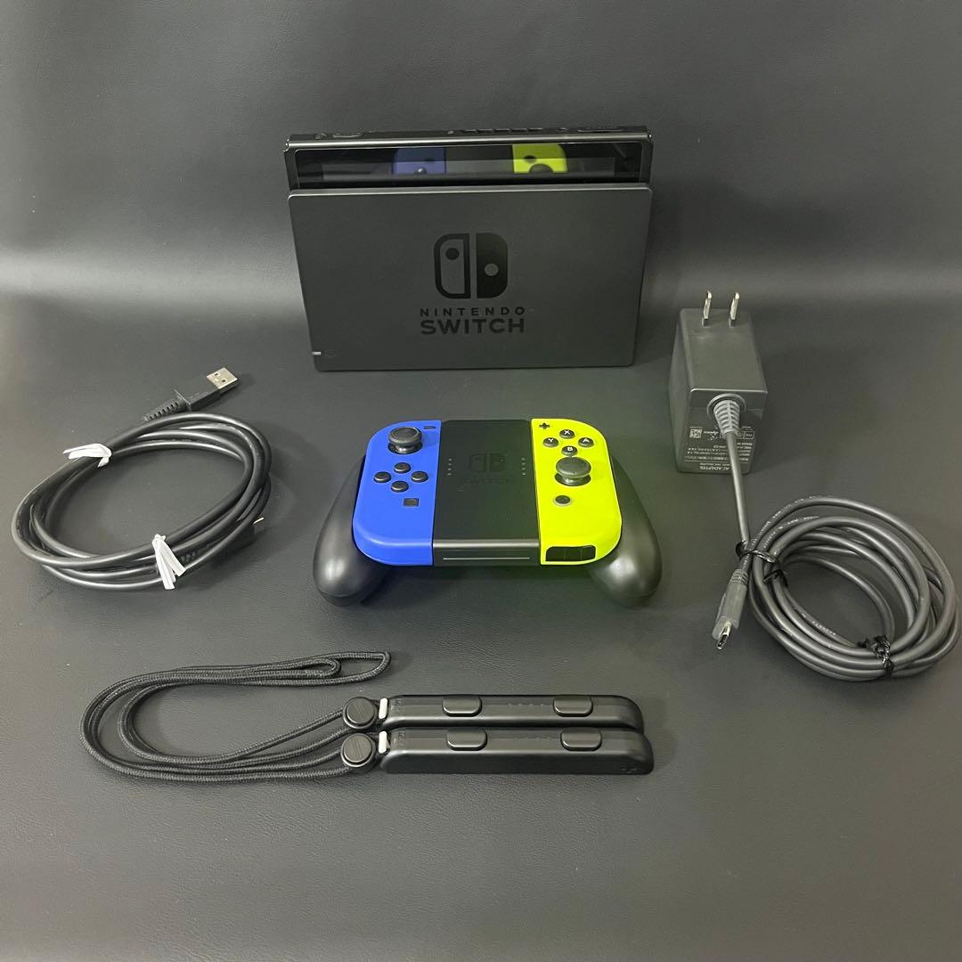【新品スティック交換済み/完品/動作確認OK】Switch 本体 ブルーイエロー