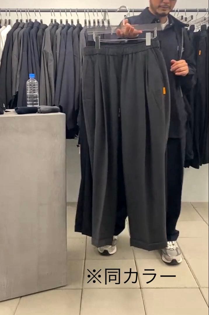 L チャコール SEE SEE WOOL WIDE SLACKS ウール sfc