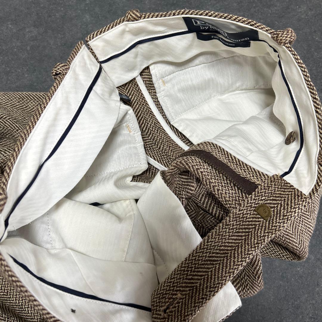 ラルフローレン　シルク　リネン　スラックス　ツイード　ヘリンボーン