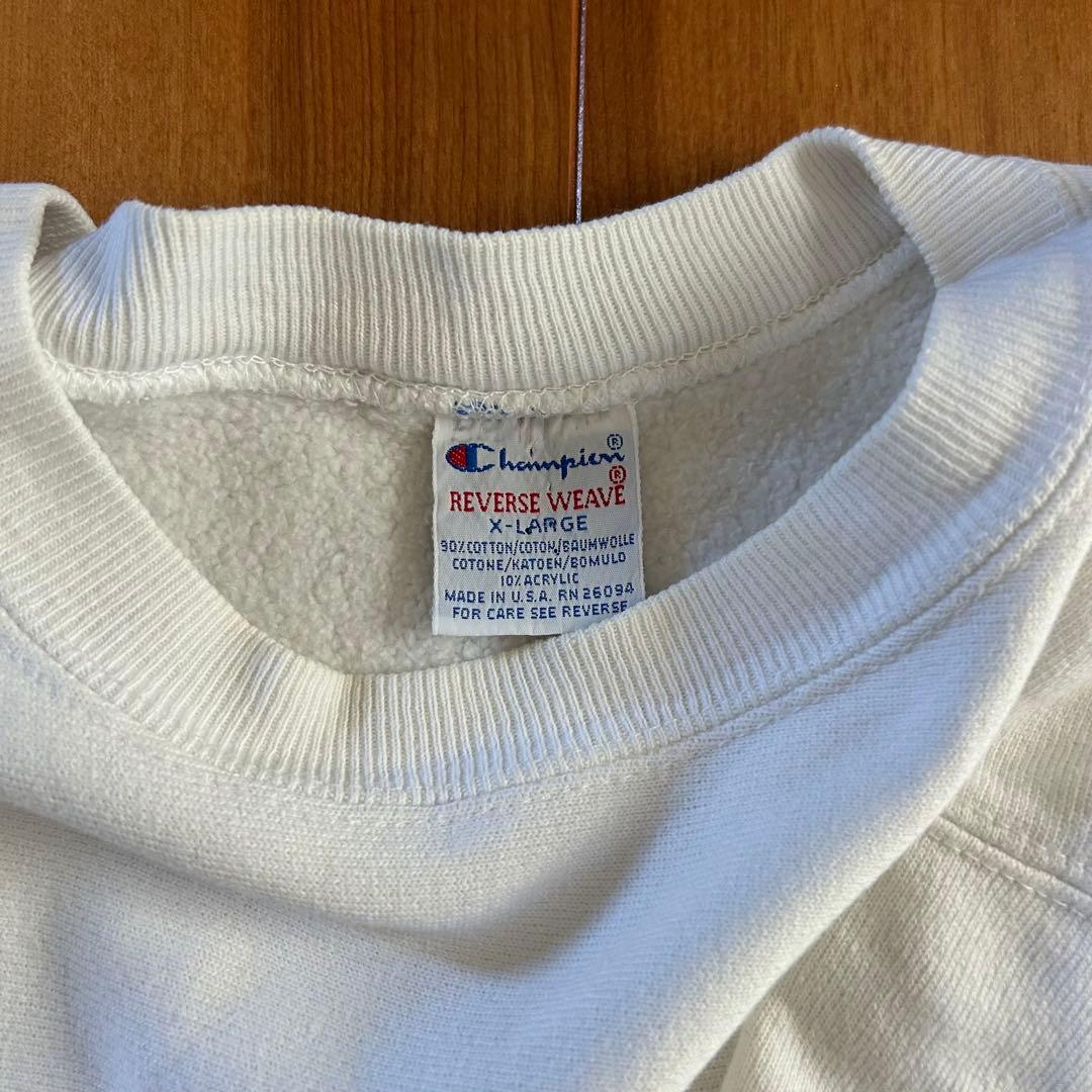 希少 USA製 90s リバースウィーブ 目なし 白 XLサイズ 美品