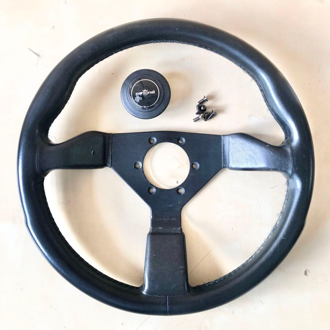 personal ステアリング 革巻き 35Φ ホーンボタン付