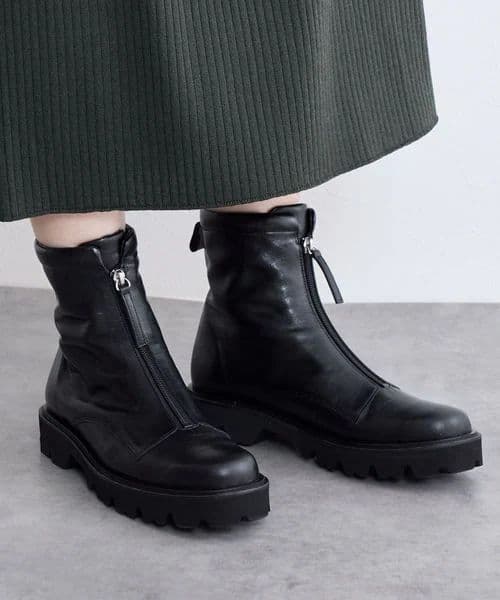 24AW✨️現行近　卑弥呼HIMIKO　フロントジップブーツ　ブラック　レザー