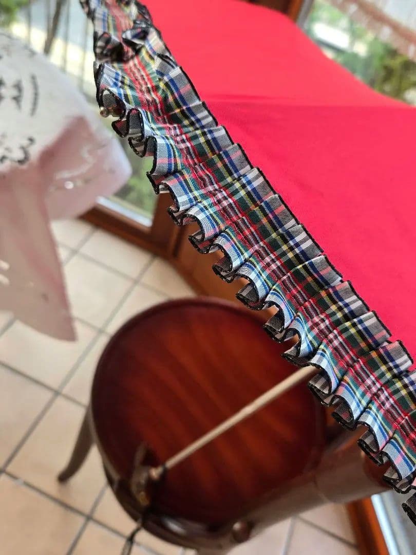 希少チェック柄フリル！ フランスGUY deJEAN ウサギ頭の折りたたみ傘