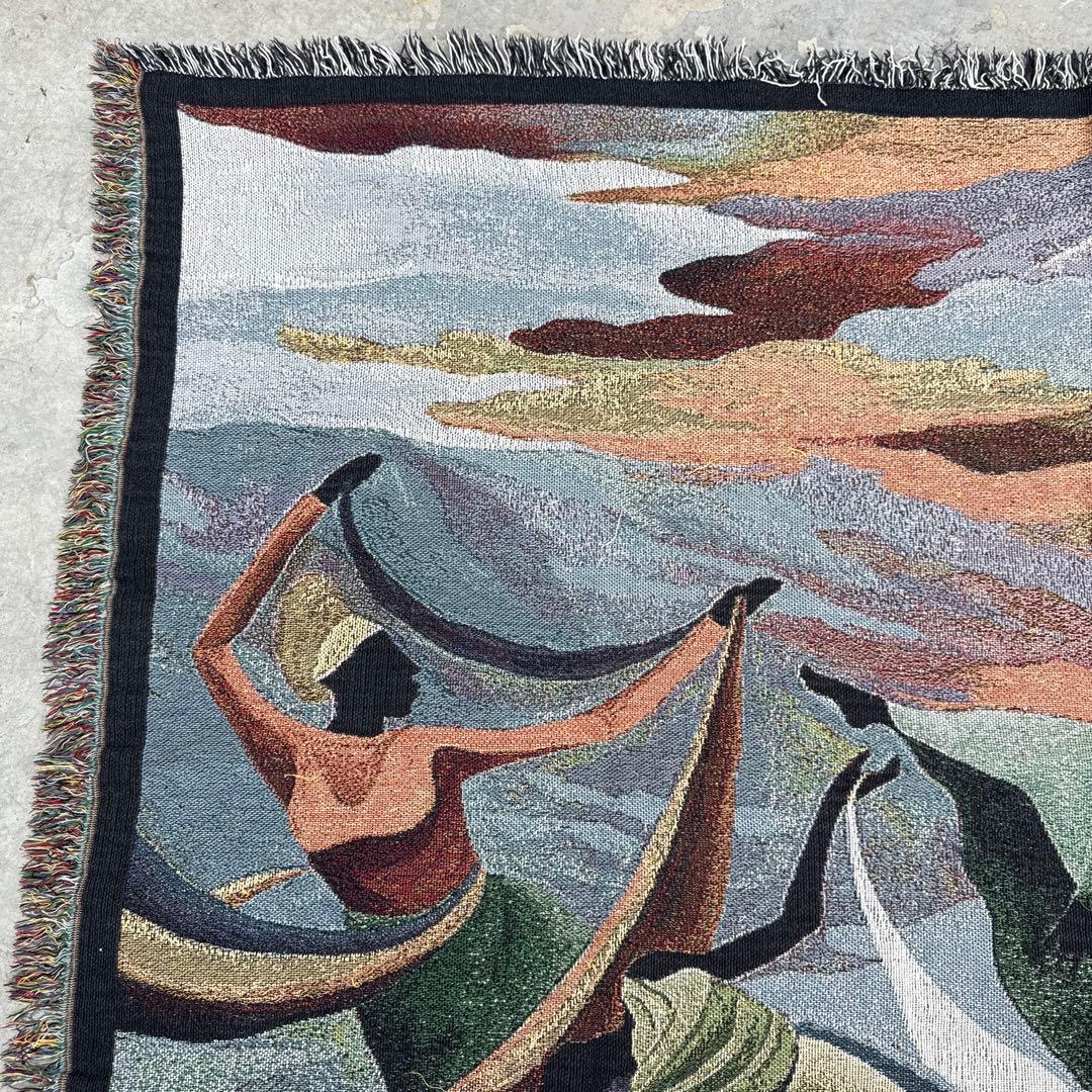 アート　マルチカバー　ソファーカバー　ヴィンテージラグ　125x172