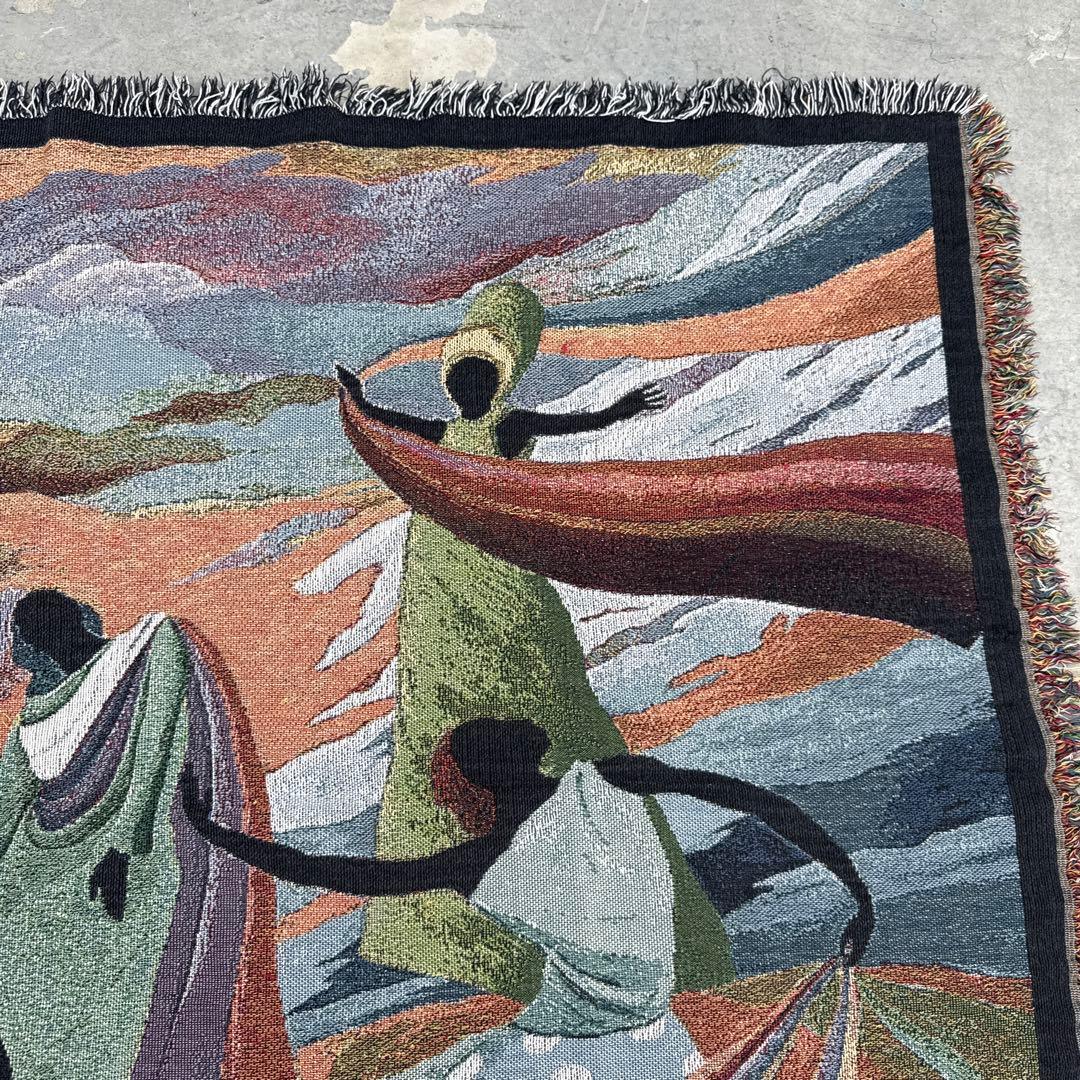 アート　マルチカバー　ソファーカバー　ヴィンテージラグ　125x172