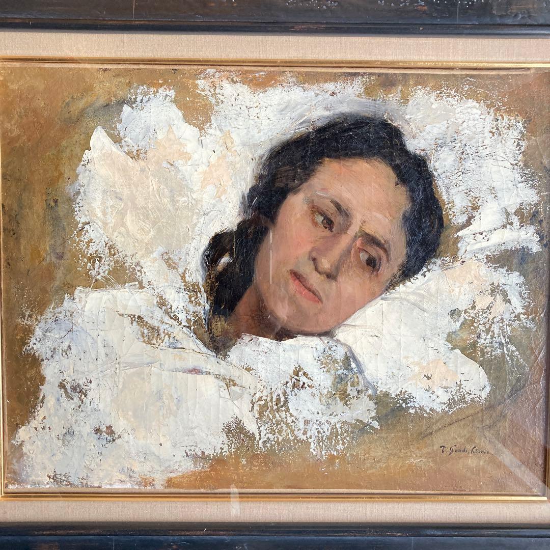 //ちよりん//T. Goudi,Limn 人物画 特注額絵41×53cm