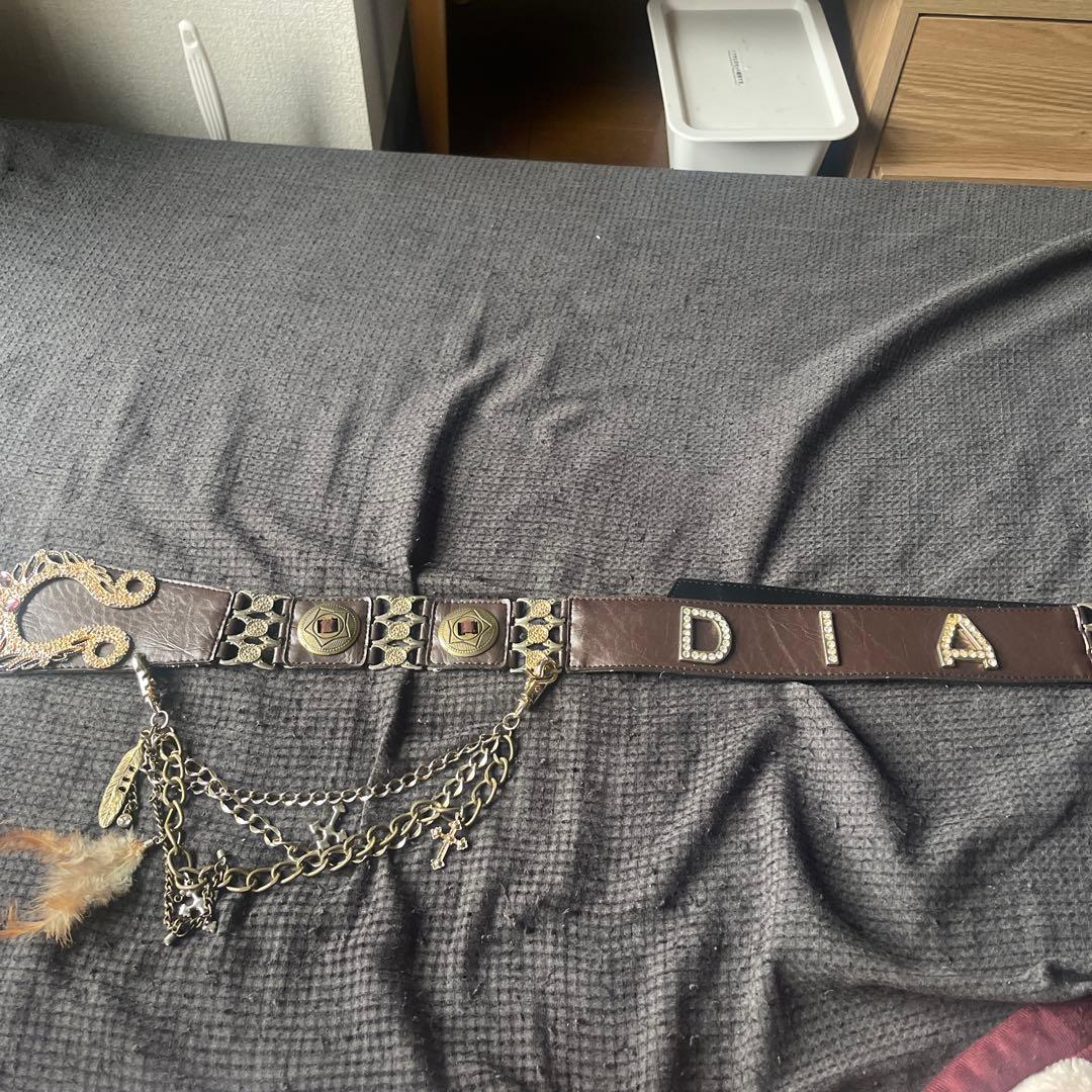 DIA装飾ブラウンレザー風ベルト