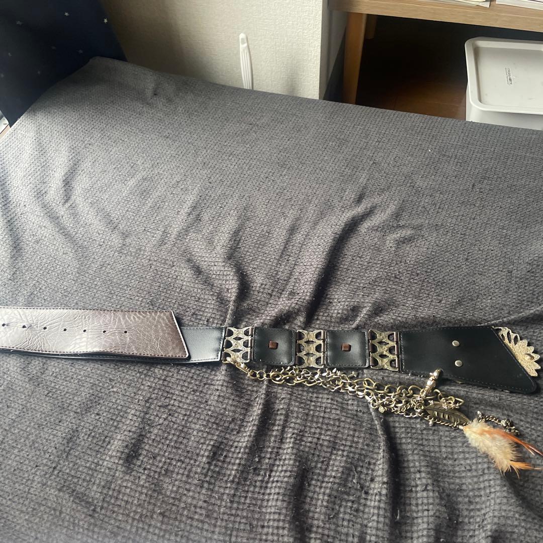 DIA装飾ブラウンレザー風ベルト