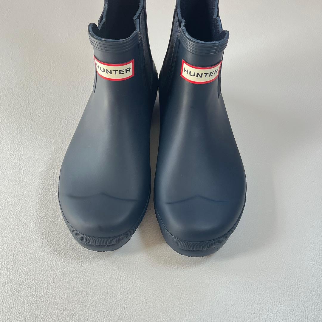 未使用級✨ハンター サイドゴア レインシューズ ネイビー　UK5 24