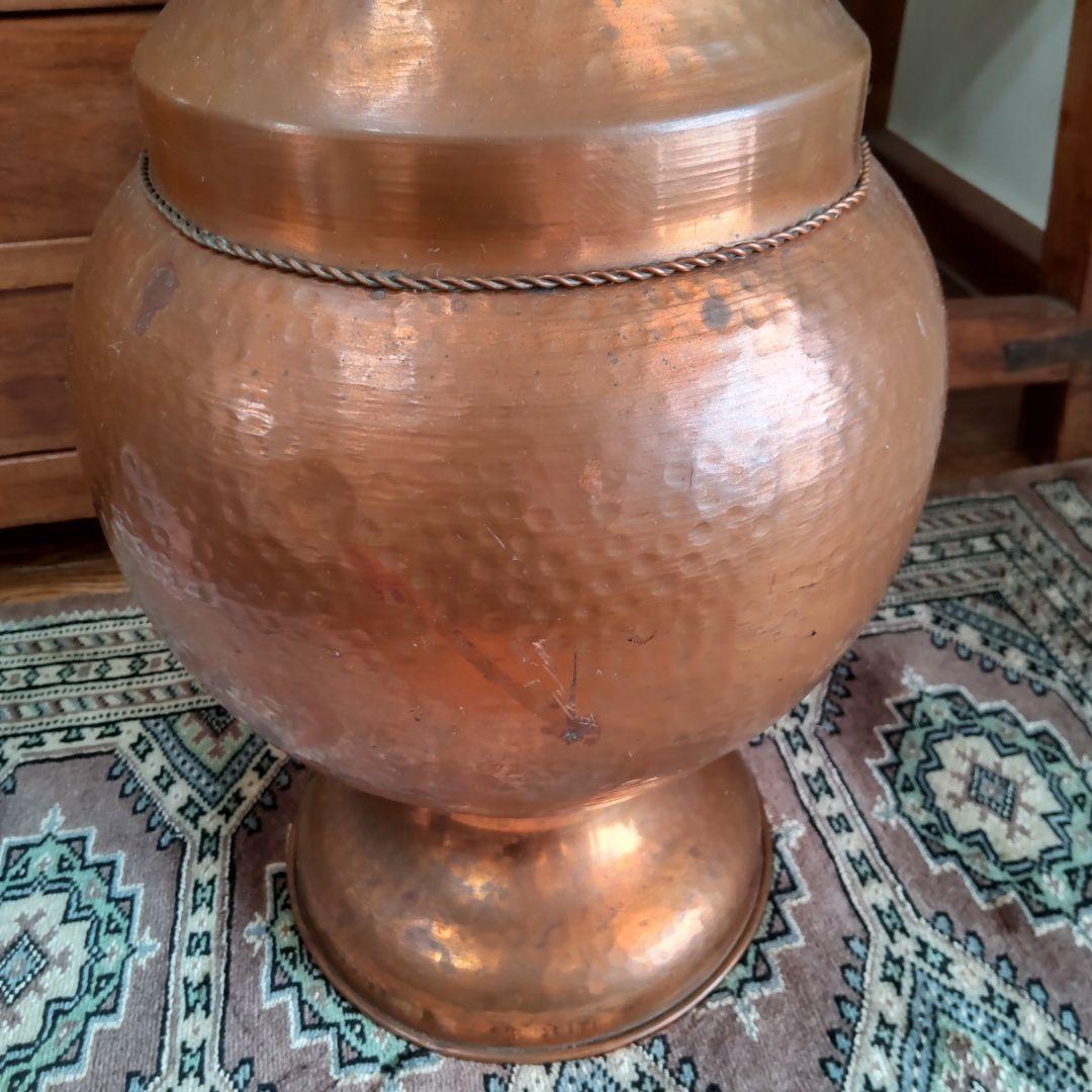 【銅の大きな花瓶】イタリア製　傘立て　ヴィンテージ　花びん　コッパー