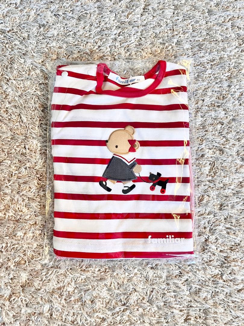 新品未使用 familiar 袖付ロンパス 80cm